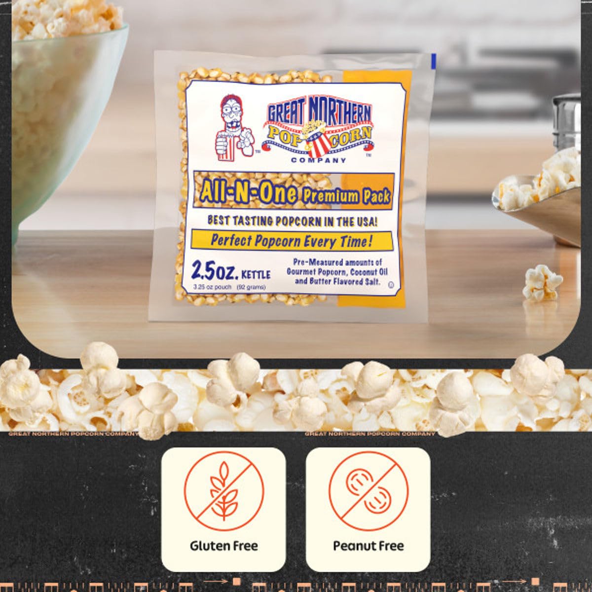 Great Northern Movie Theater Style 12-Pack Popcorn Packs – Pre-Measured 2.5 oz