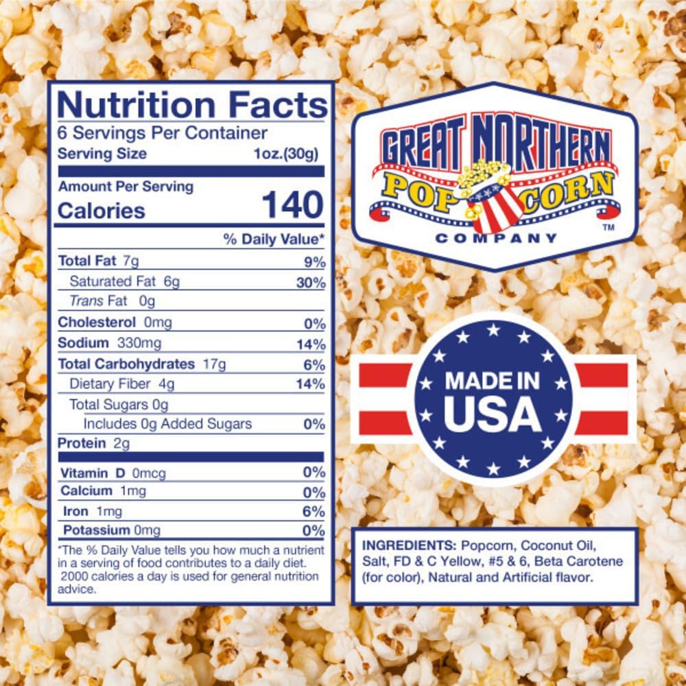 Great Northern Popcorn 6oz Popcorn Packets – All-in-One Kernels, Oil & Salt (24 Pack)