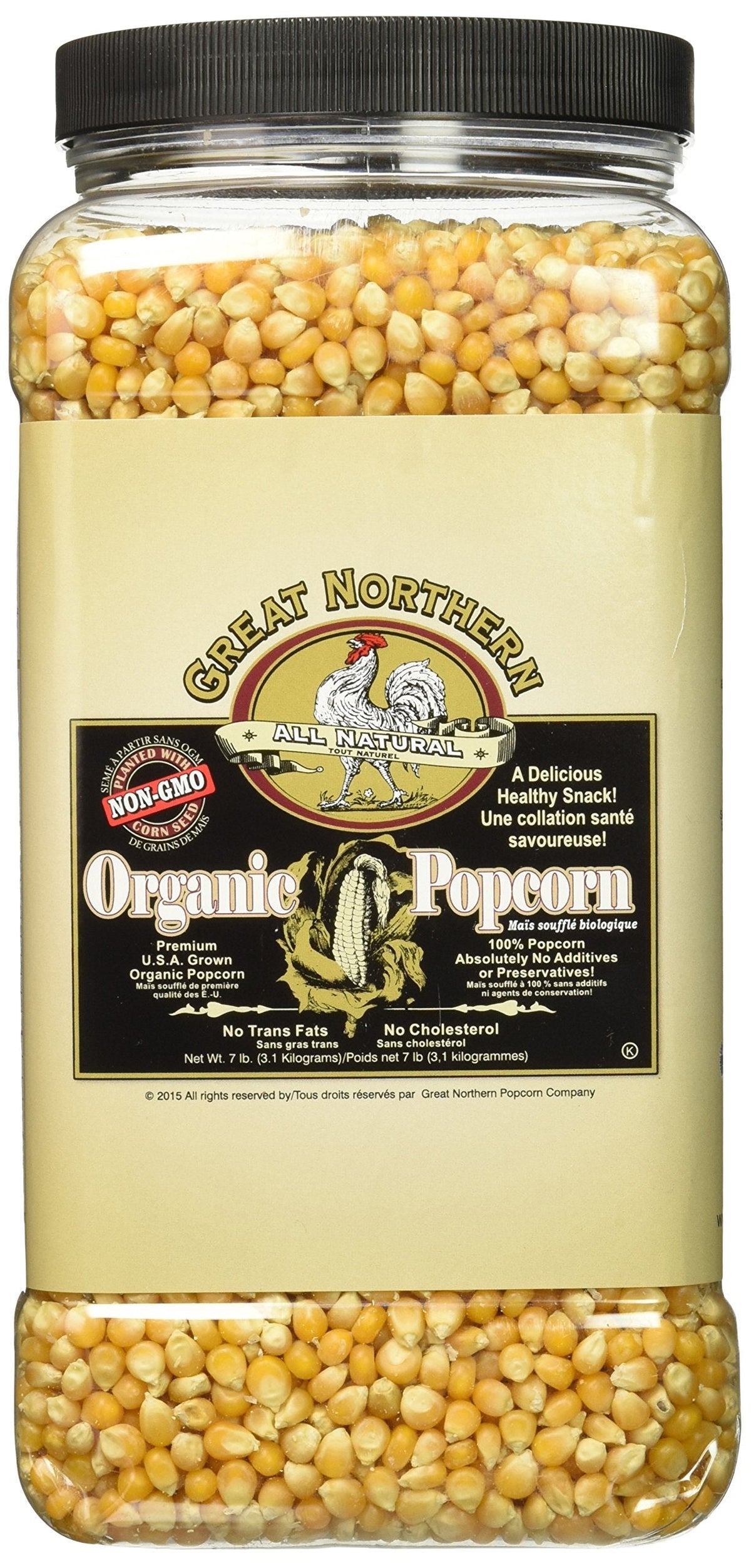 Organic Popcorn Kernels - 7lb Resealable Bulk Jug | Great Northern Popcorn Company