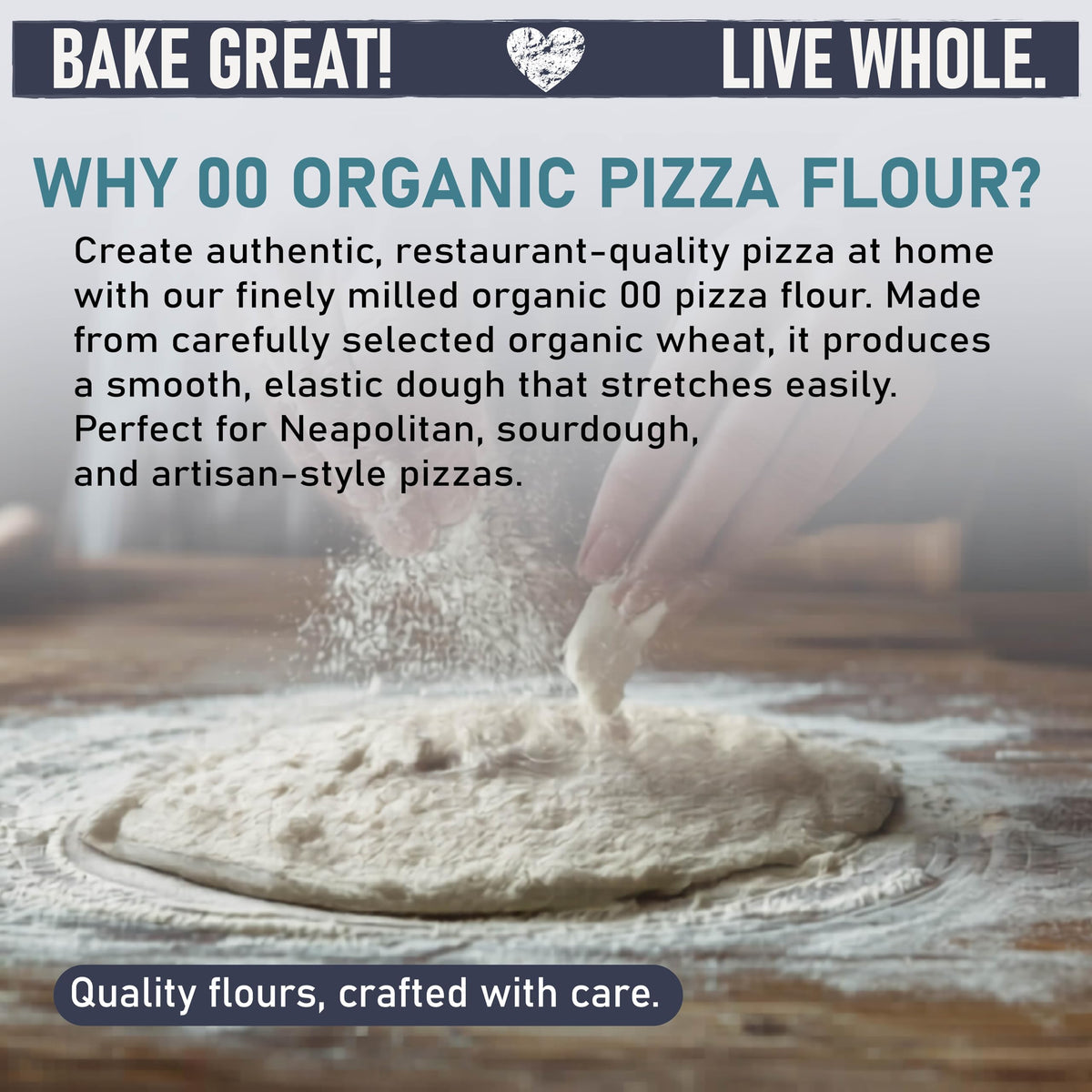Great River Milling 00 Organic Pizza Flour – Ultra-Fine Neapolitan-Style Dough, 5 lb