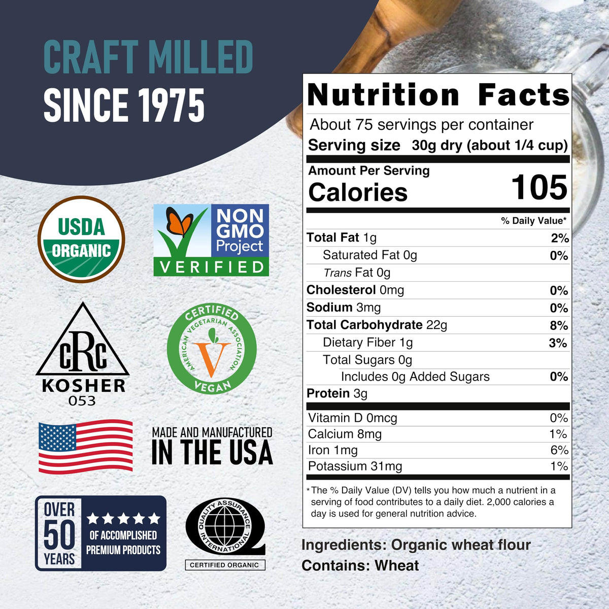 Great River Milling 00 Organic Pizza Flour – Ultra-Fine Neapolitan-Style Dough, 5 lb