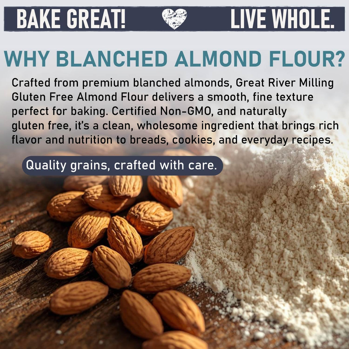 Great River Milling Blanched Almond Flour | Gluten-Free, Low-Carb Baking Flour — 4 lb