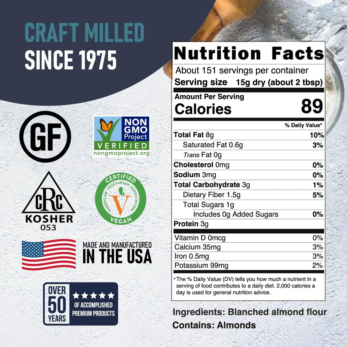 Great River Milling Blanched Almond Flour | Gluten-Free, Low-Carb Baking Flour — 4 lb