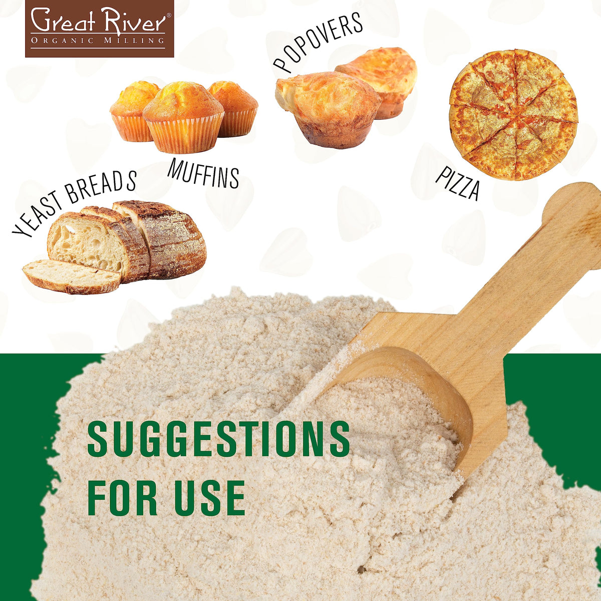 Great River Milling Organic Unbleached Wheat Bread Flour | 25 lb Bulk, Kosher, Non-GMO