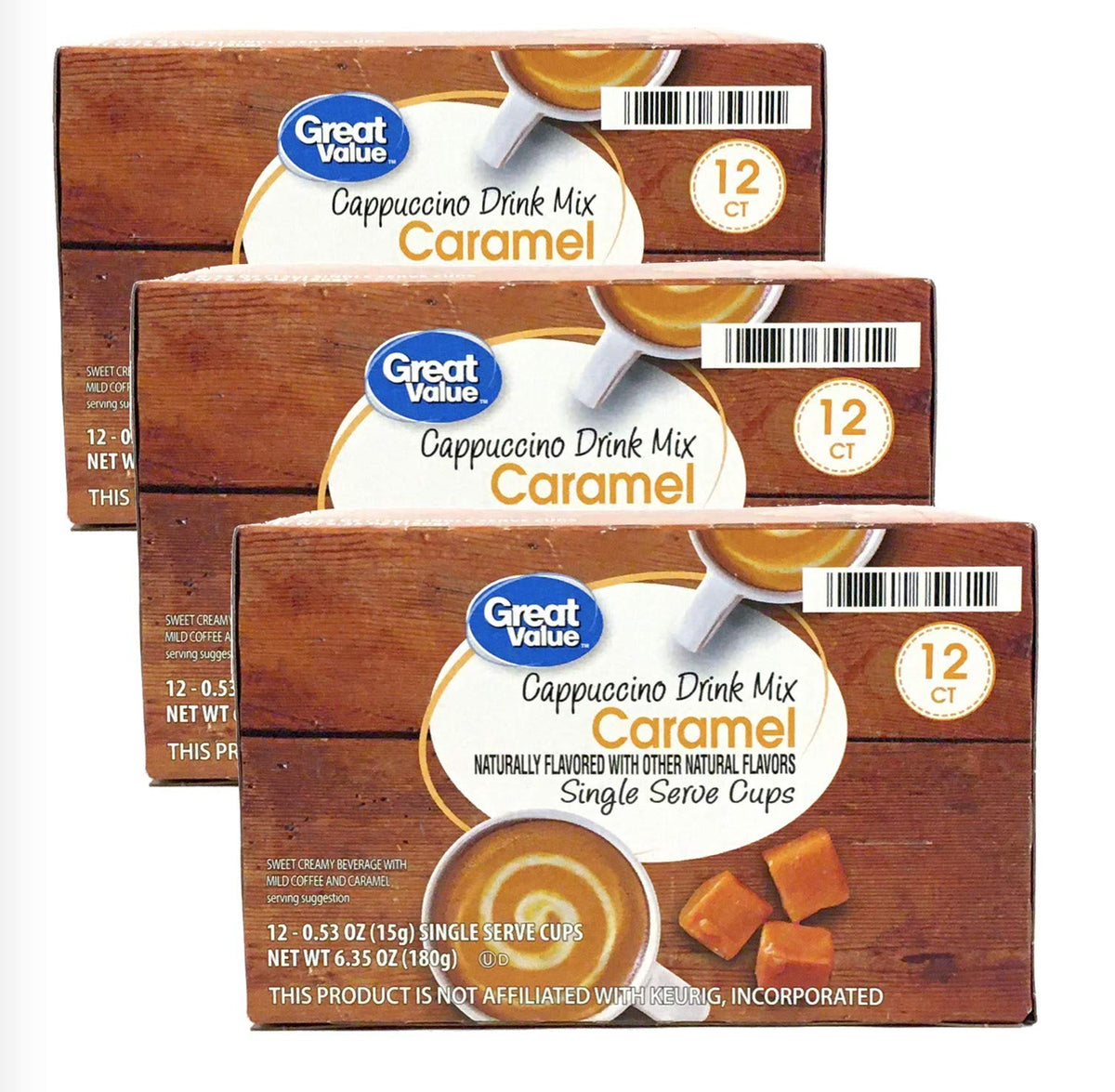 Great Value Cappuccino Pods – Caramel Cappuccino, 12 Count (Pack of 3) | Single-Serve Coffee Pods