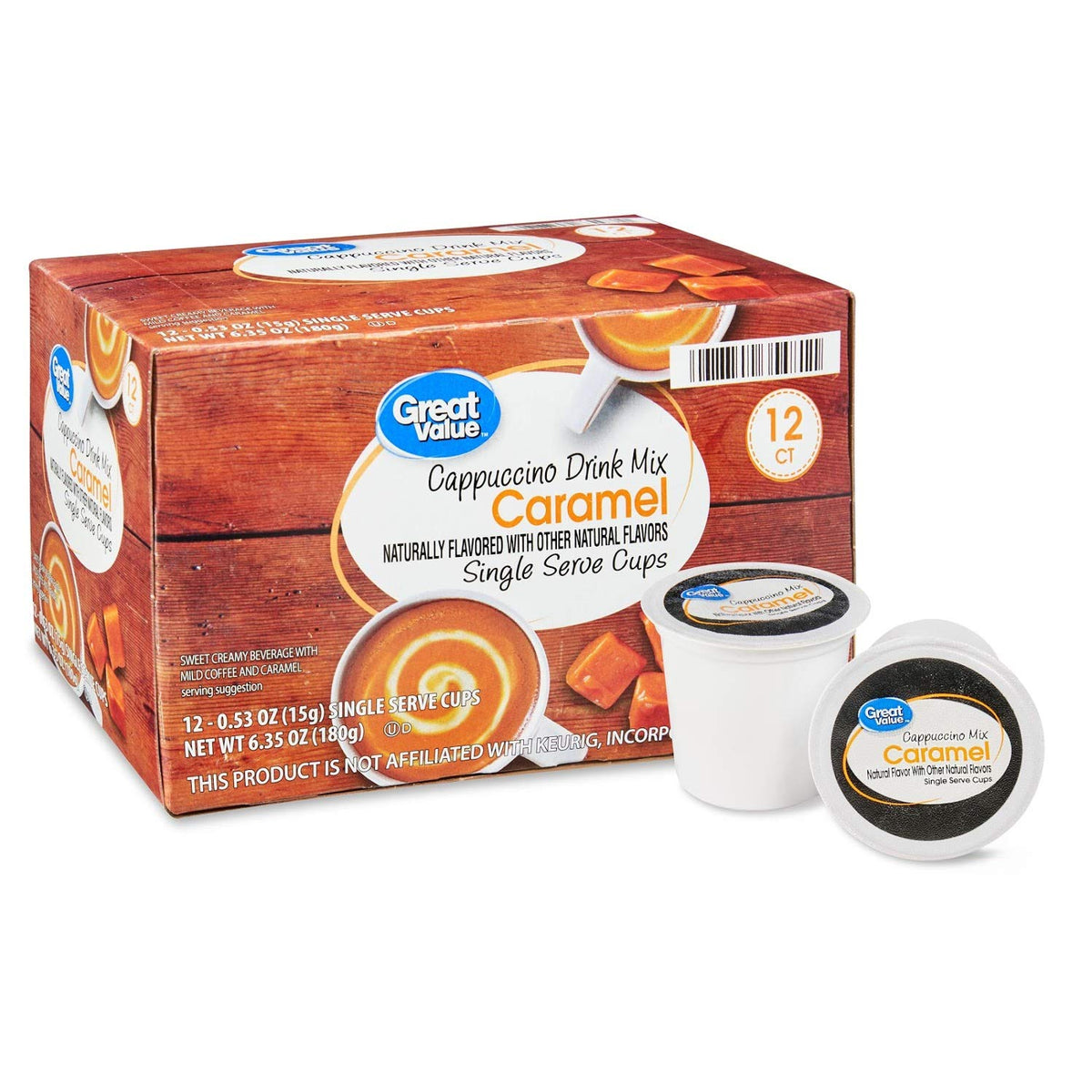 Great Value Cappuccino Pods – Caramel Cappuccino, 12 Count (Pack of 3) | Single-Serve Coffee Pods