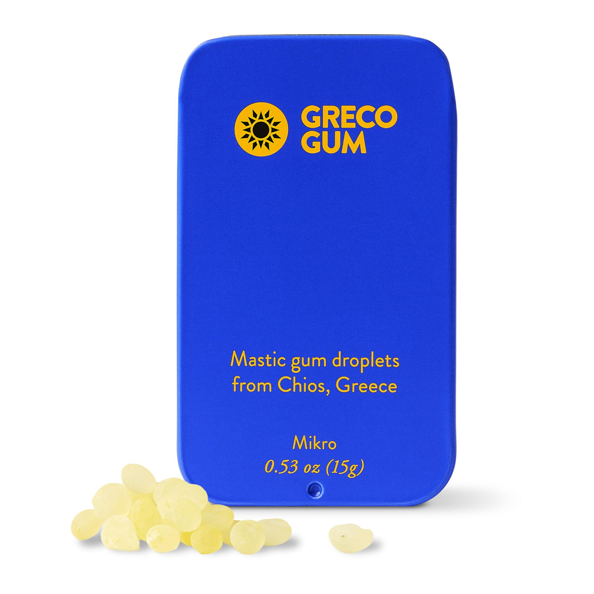 Greco Gum Mastic Droplets – Travel Size, Piney Flavor, Plastic-Free, Sugar-Free