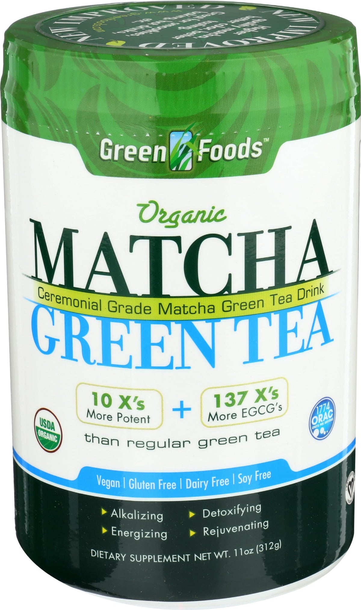 Green Foods Organic Ceremonial Grade Matcha Green Tea 11oz - First Harvest, Farm-Direct