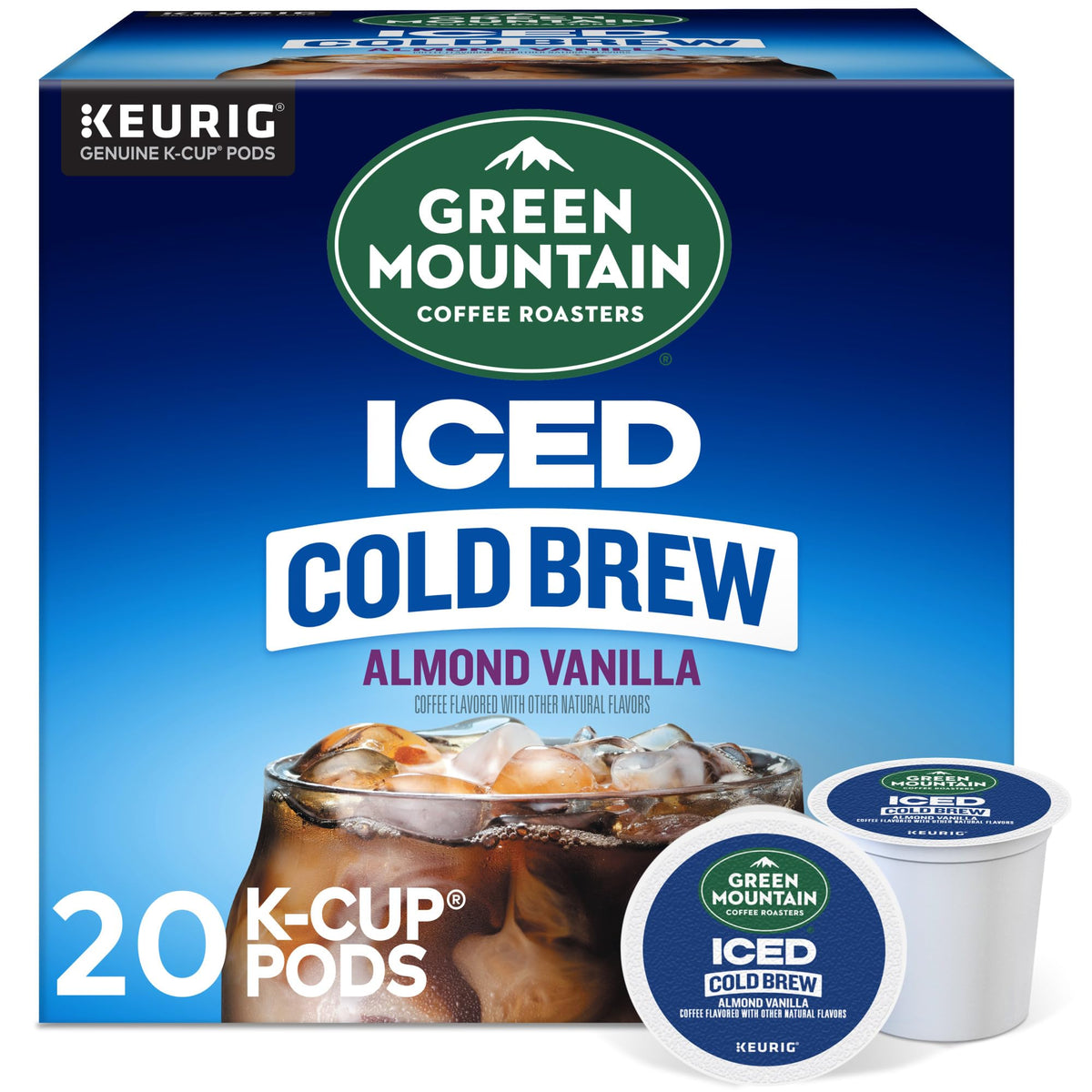 Green Mountain Coffee Roasters Almond Vanilla Iced Cold Brew K-Cups – 20-Count Box