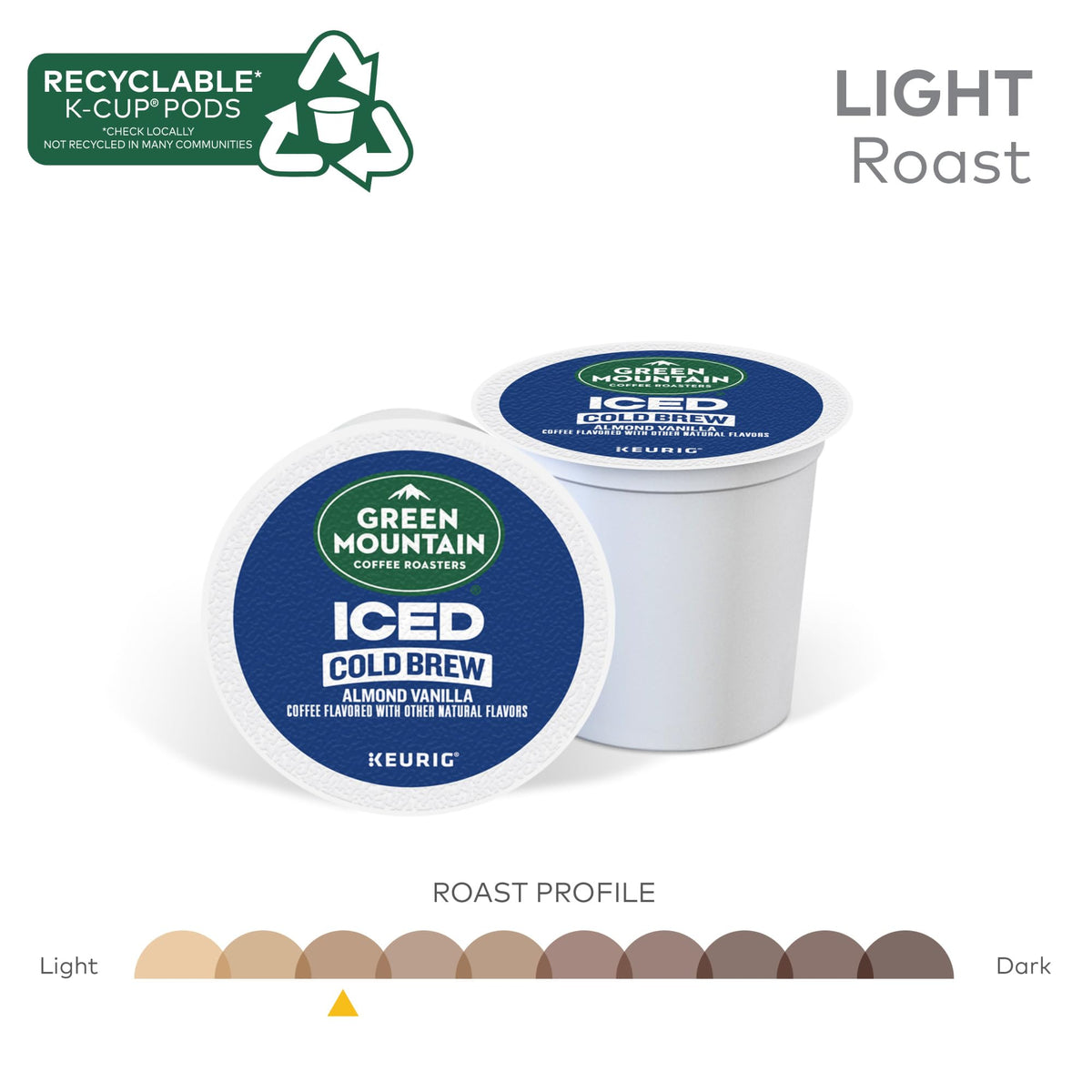 Green Mountain Coffee Roasters Almond Vanilla Iced Cold Brew K-Cups – 20-Count Box