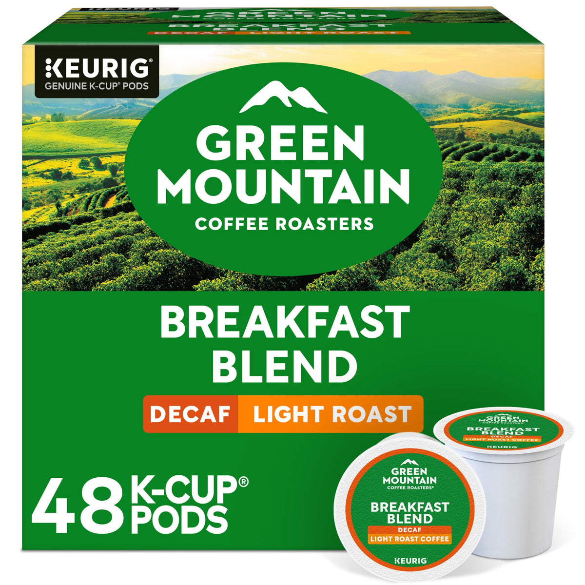 Green Mountain Coffee Roasters Decaf Breakfast Blend – 48 K-Cup Pods