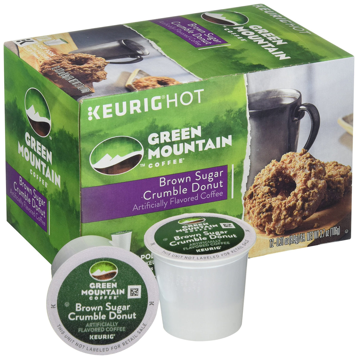 Green Mountain Coffee Roasters Brown Sugar Crumble Donut K-Cups – 12 ct, Keurig Compatible