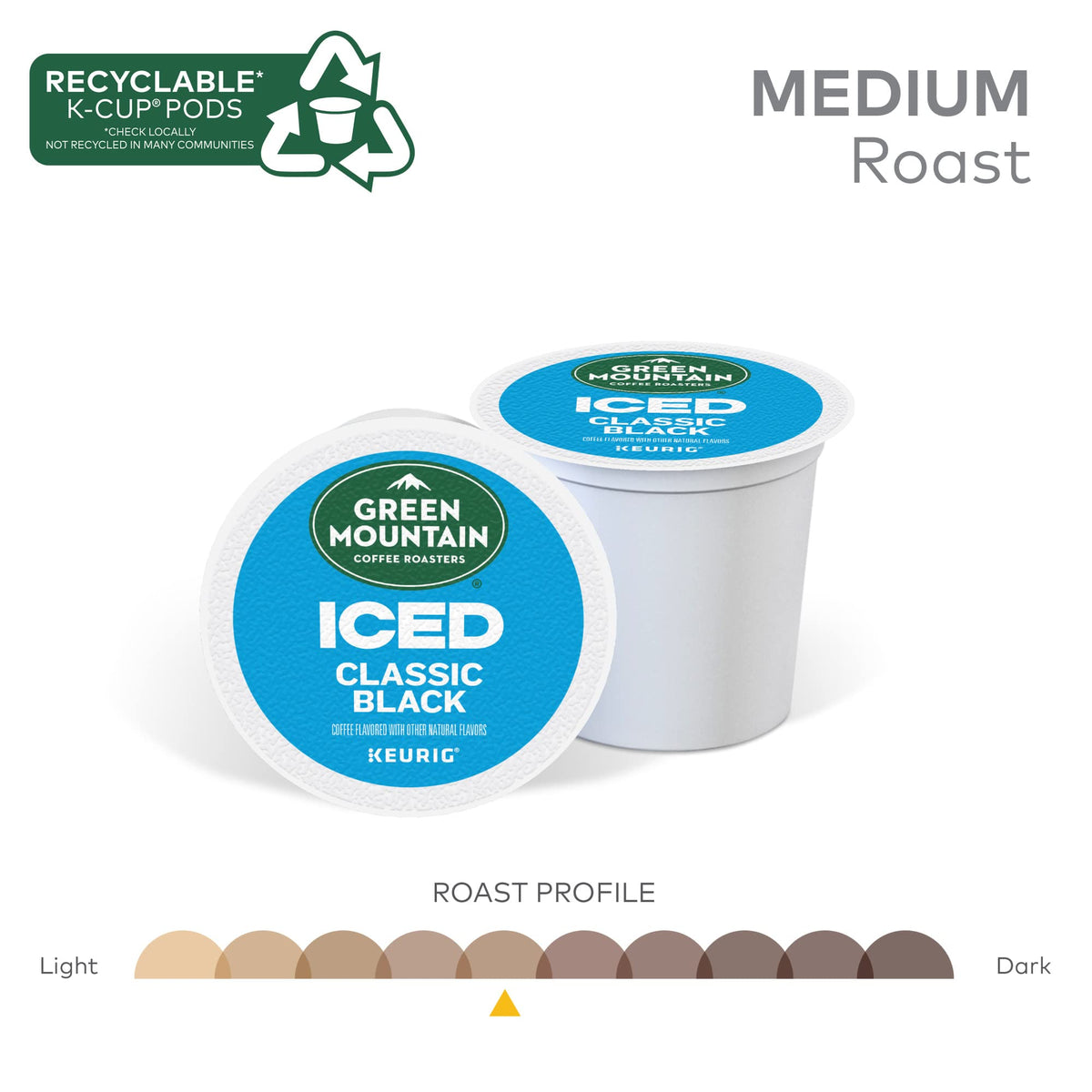 Green Mountain ICED Classic Black K-Cup Pods – Medium Roast Iced Coffee, 96 Count