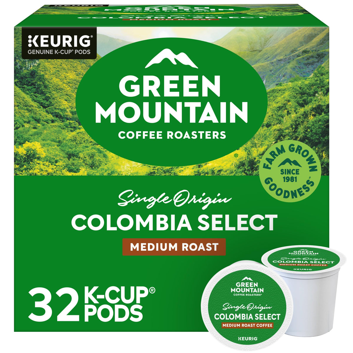 Green Mountain Coffee Roasters Colombia Select Coffee | Keurig K-Cup Pods, Medium Roast, 32 Count