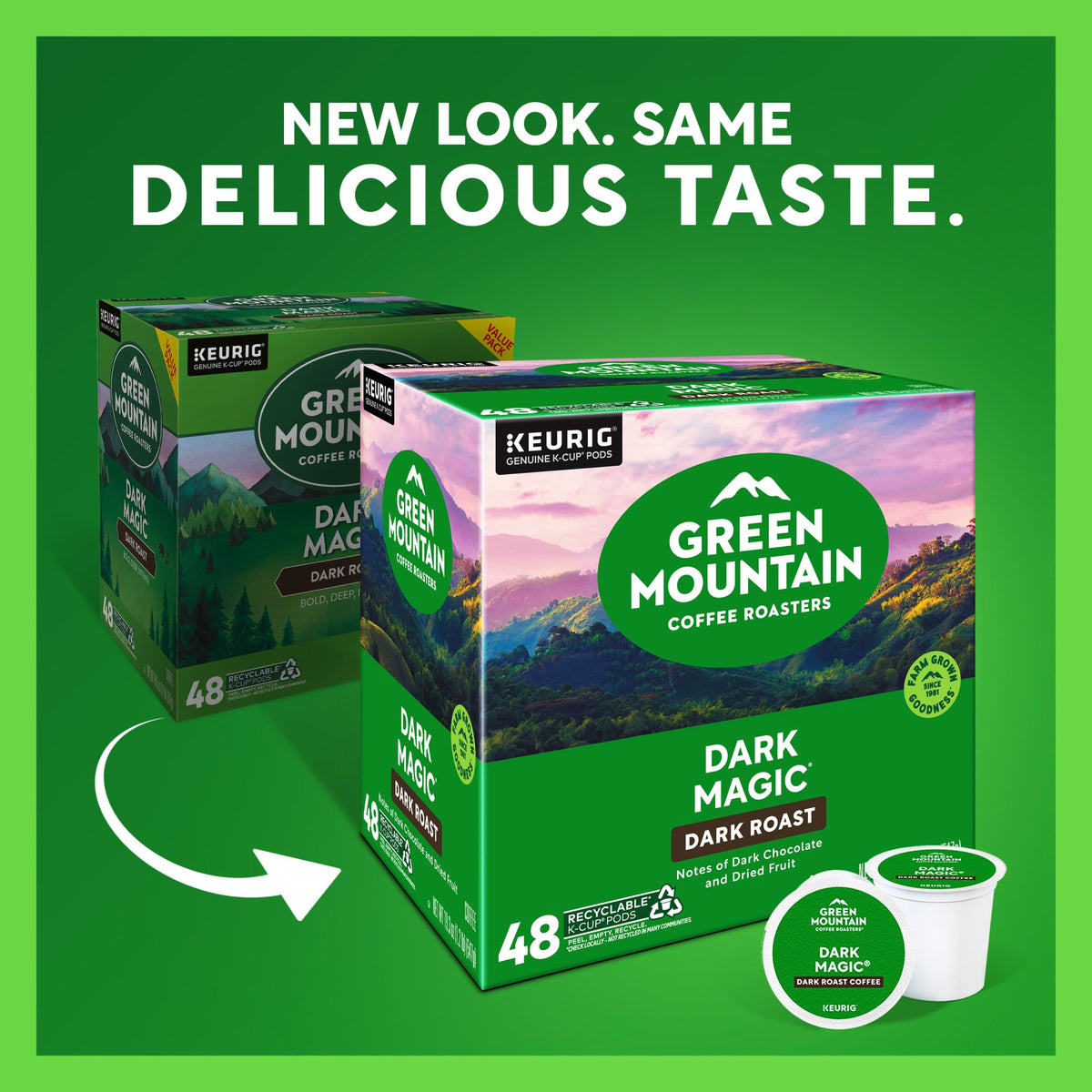 Green Mountain Coffee Roasters Dark Magic K-Cup Pods, Dark Roast, 48 Count (2x24)