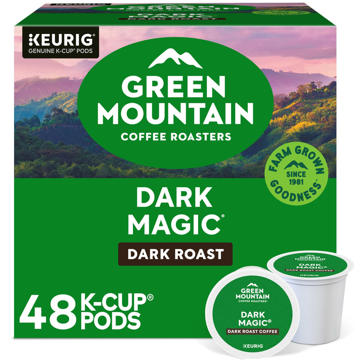 Green Mountain Coffee Roasters Dark Magic K-Cup Pods, Dark Roast, 48 Count (2x24)