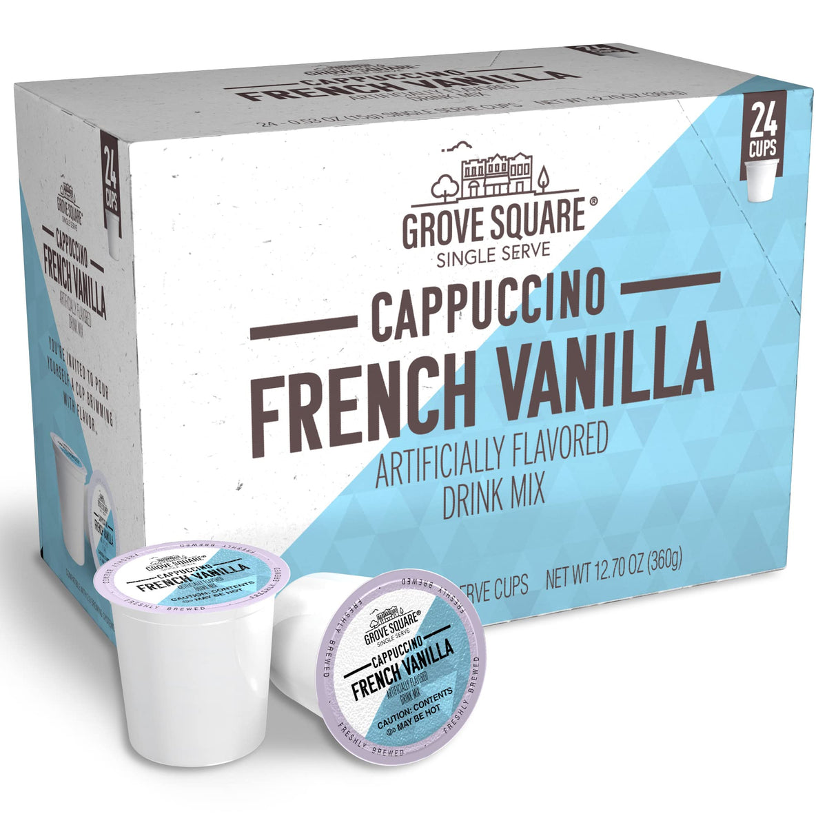 Grove Square Cappuccino Pods French Vanilla – 24 Count, Single Serve