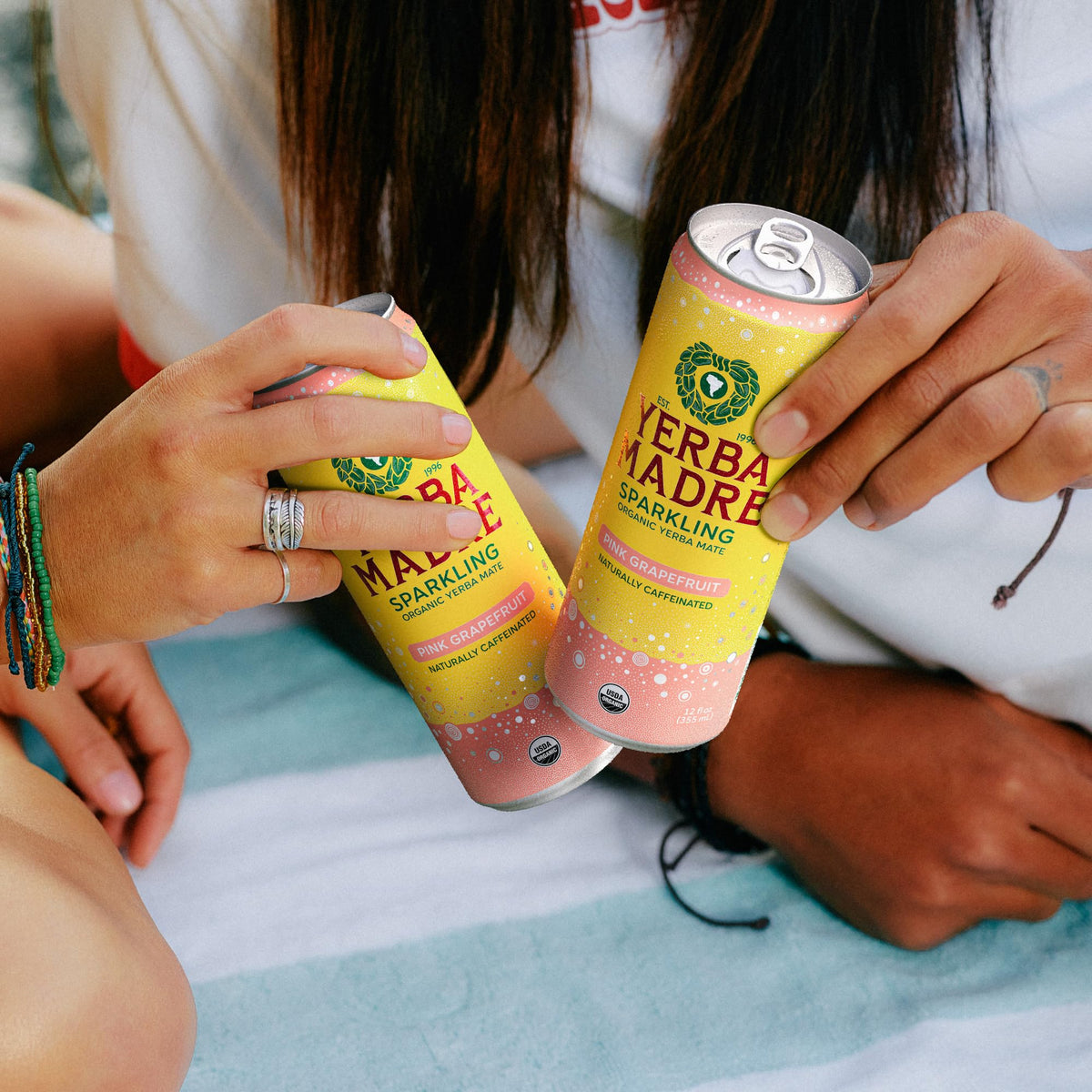 Guayaki Yerba Madre Organic Sparkling Yerba Mate — Pink Grapefruit, 115 mg Caffeine | 12oz Pack