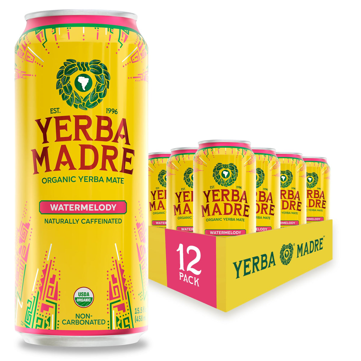 Guayaki Yerba Madre Organic Yerba Mate — Watermelody (12-Pack) | Smooth Plant-Based Energy