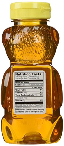 Gunter's Pure Clover Honey Bears - 12 oz x6 | 100% Natural U.S. Grade A, Kosher U