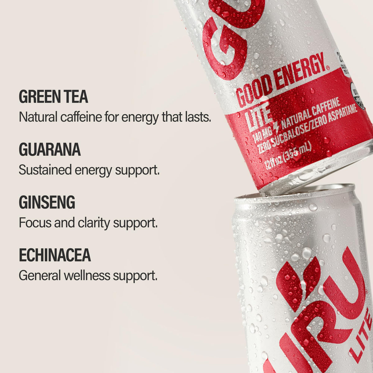 GURU Organic Energy Drinks Variety Pack – 140mg Caffeine, Vegan, Gluten Free