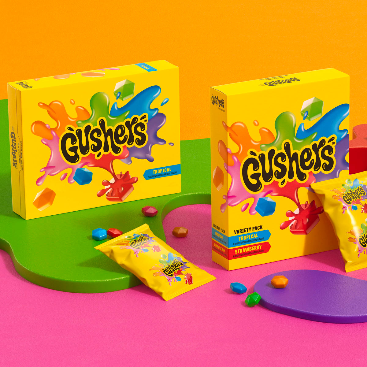 Gushers Fruit Snacks Variety Pack – Tropical & Strawberry, 10 Boxes