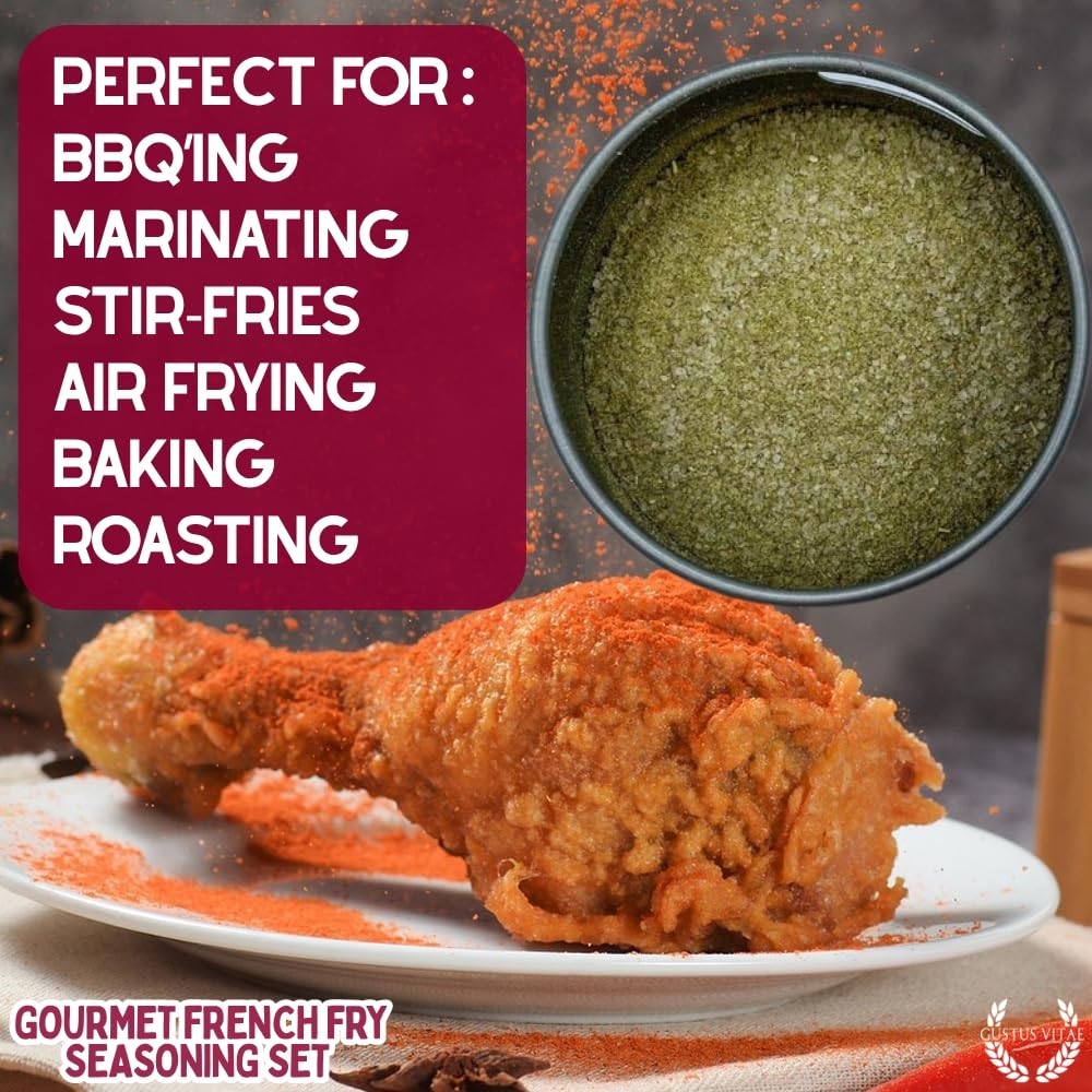 Gustus Vitae Gourmet French Fry Seasoning Set – Six Pack | Oprah's Favorite Thing 2024 | Authentic Small Batch Spices, Made in USA