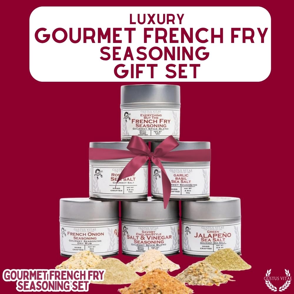 Gustus Vitae Gourmet French Fry Seasoning Set – Six Pack | Oprah's Favorite Thing 2024 | Authentic Small Batch Spices, Made in USA