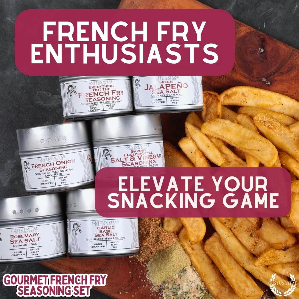 Gustus Vitae Gourmet French Fry Seasoning Set – Six Pack | Oprah's Favorite Thing 2024 | Authentic Small Batch Spices, Made in USA