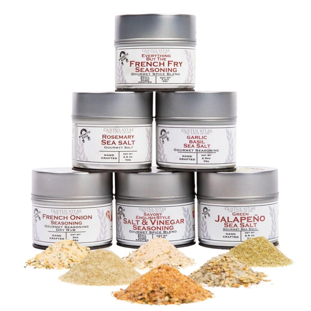 Gustus Vitae Gourmet French Fry Seasoning Set – Six Pack | Oprah's Favorite Thing 2024 | Authentic Small Batch Spices, Made in USA