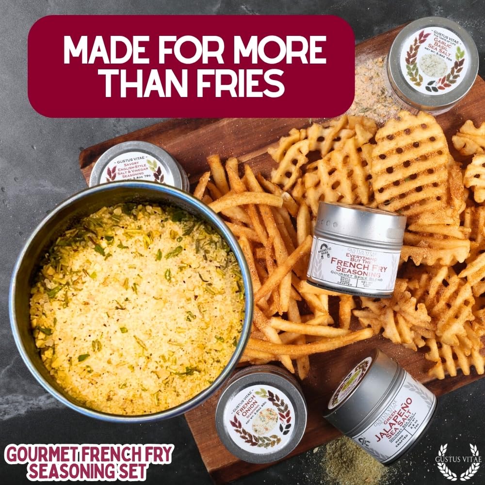 Gustus Vitae Gourmet French Fry Seasoning Set – Six Pack | Oprah's Favorite Thing 2024 | Authentic Small Batch Spices, Made in USA