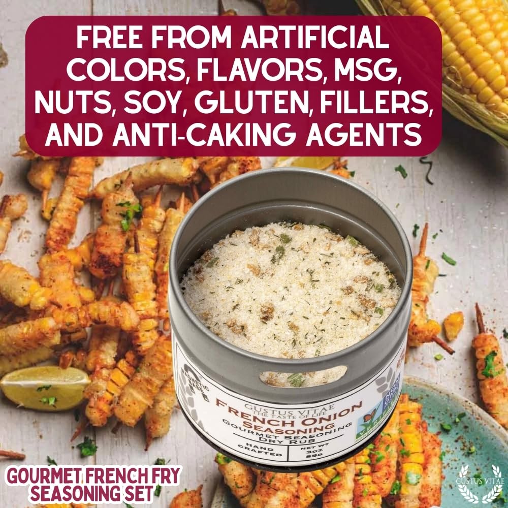 Gustus Vitae Gourmet French Fry Seasoning Set – Six Pack | Oprah's Favorite Thing 2024 | Authentic Small Batch Spices, Made in USA