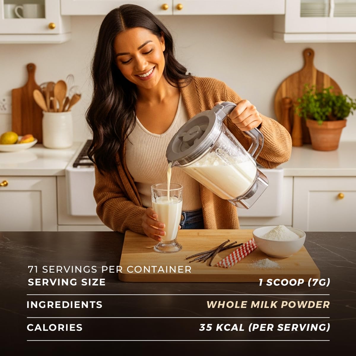 Gya Tea Co Whole Milk Powder 1.1lb – Pasture-Raised, rBST-Free, Non-GMO, Shelf-Stable for Baking, Cooking & Smoothies