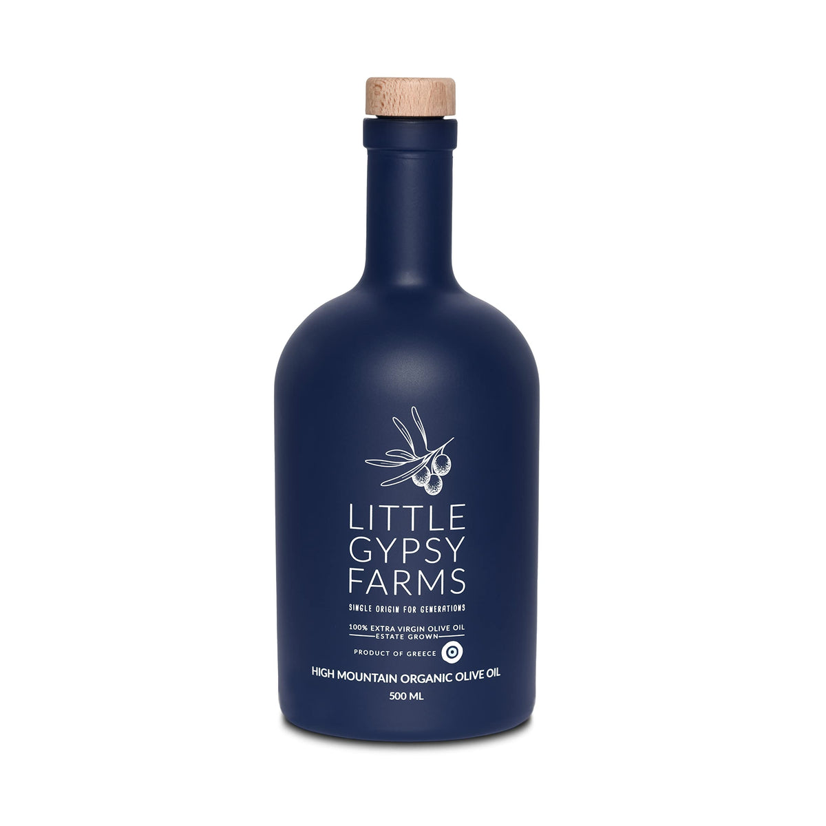 Gypsy Farms High Mountain Organic EVOO — Single-Estate Greek Olive Oil, First Cold-Pressed 500ml