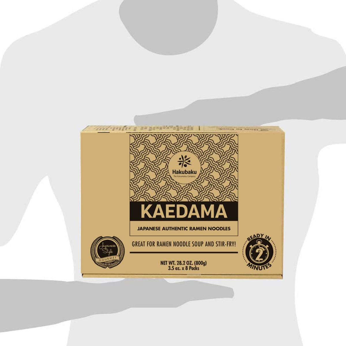 Hakubaku Authentic Plain Ramen Noodles Bulk (8 Pack) Kaedama – Product of Japan