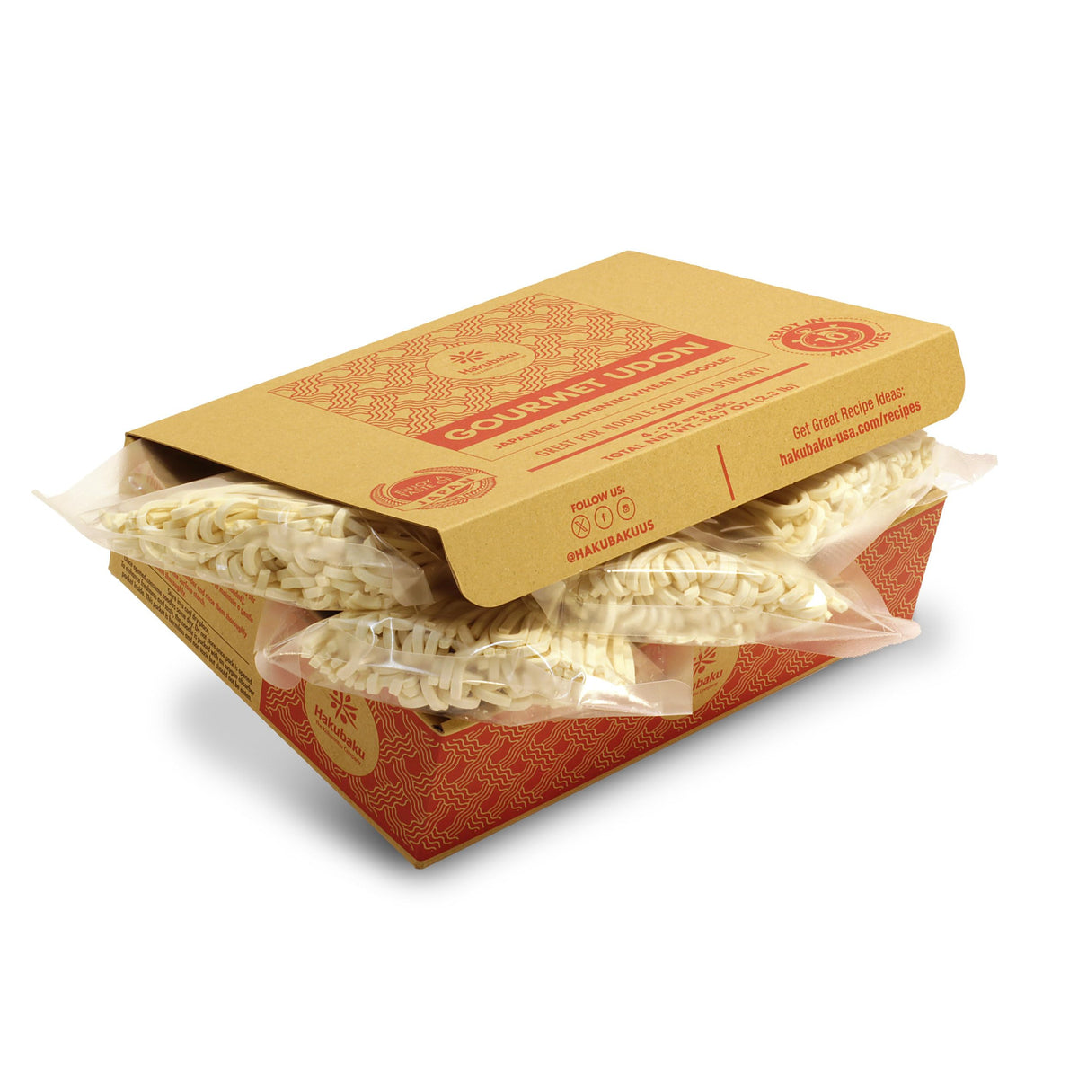 Hakubaku Gourmet Udon Noodles – Authentic Japanese Udon, 4-Pack (9.2 oz each)