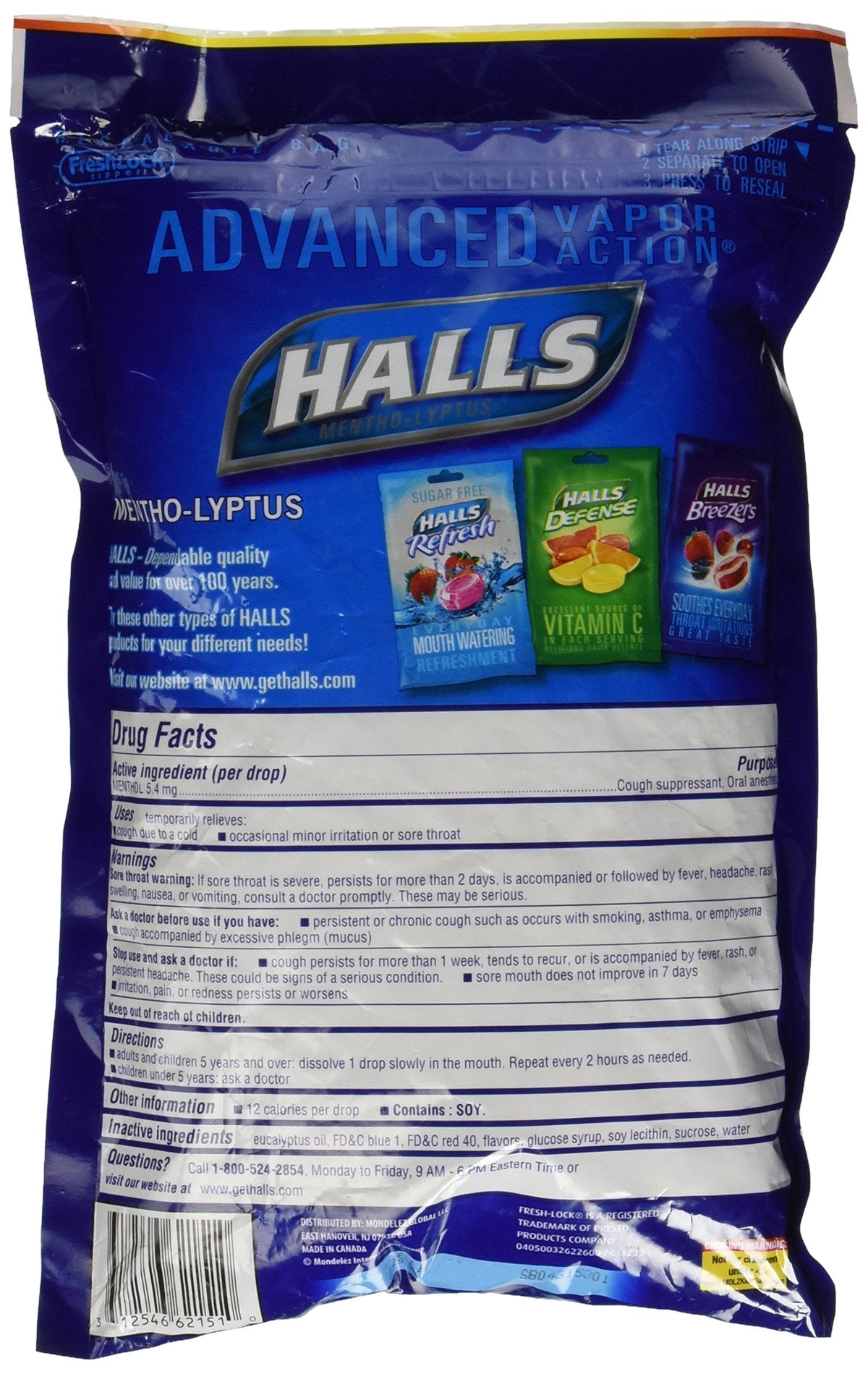 Halls Mentho-Lyptus Drops – 200 Drops | Menthol Vapor for Cough & Sore Throat