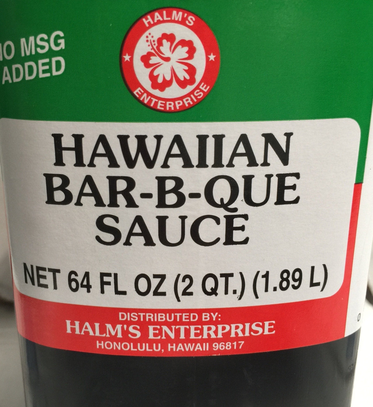 Halm's Hawaiian BBQ Bar-B-Que Sauce – 64 Ounce Bottle | Made in Hawaii | No MSG