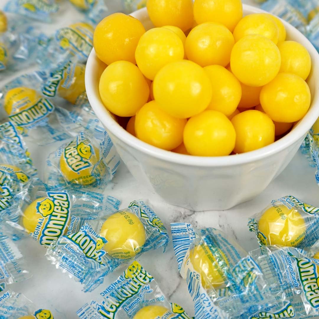 Lemonheads Candy — The Hampton Popcorn Company | 3 lb Bulk Bag (≈180 Pieces), Sour Hard Candy, Individually Wrapped