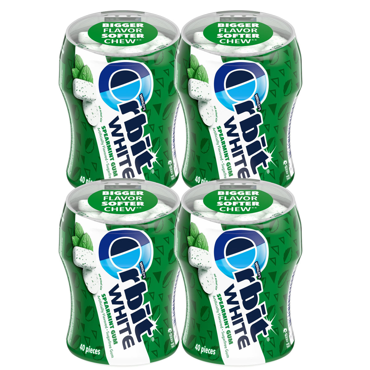 Orbit White Spearmint Gum — 4-Pack, 40 Pieces Each | Sugar-Free | The Hampton Candy Company