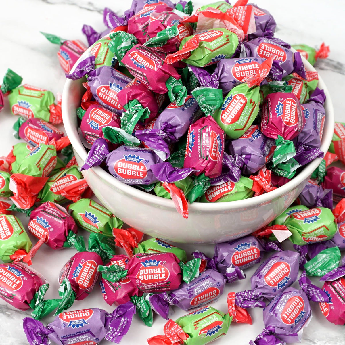 Double Assorted Fruit Flavored Bubble Gum – 5 lb Bulk Bag (Approx. 350 Pieces) | The Hampton Popcorn Company
