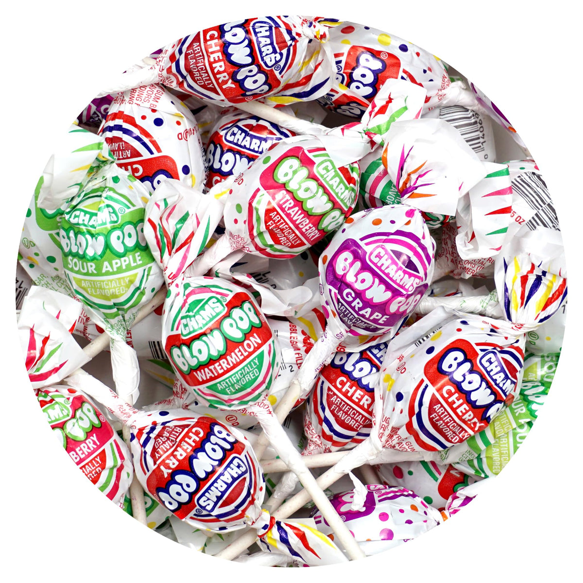 Charms Blow Pops 3lb Bulk Bag – Assorted Fruit Bubble Gum Lollipops | The Hampton Popcorn Company