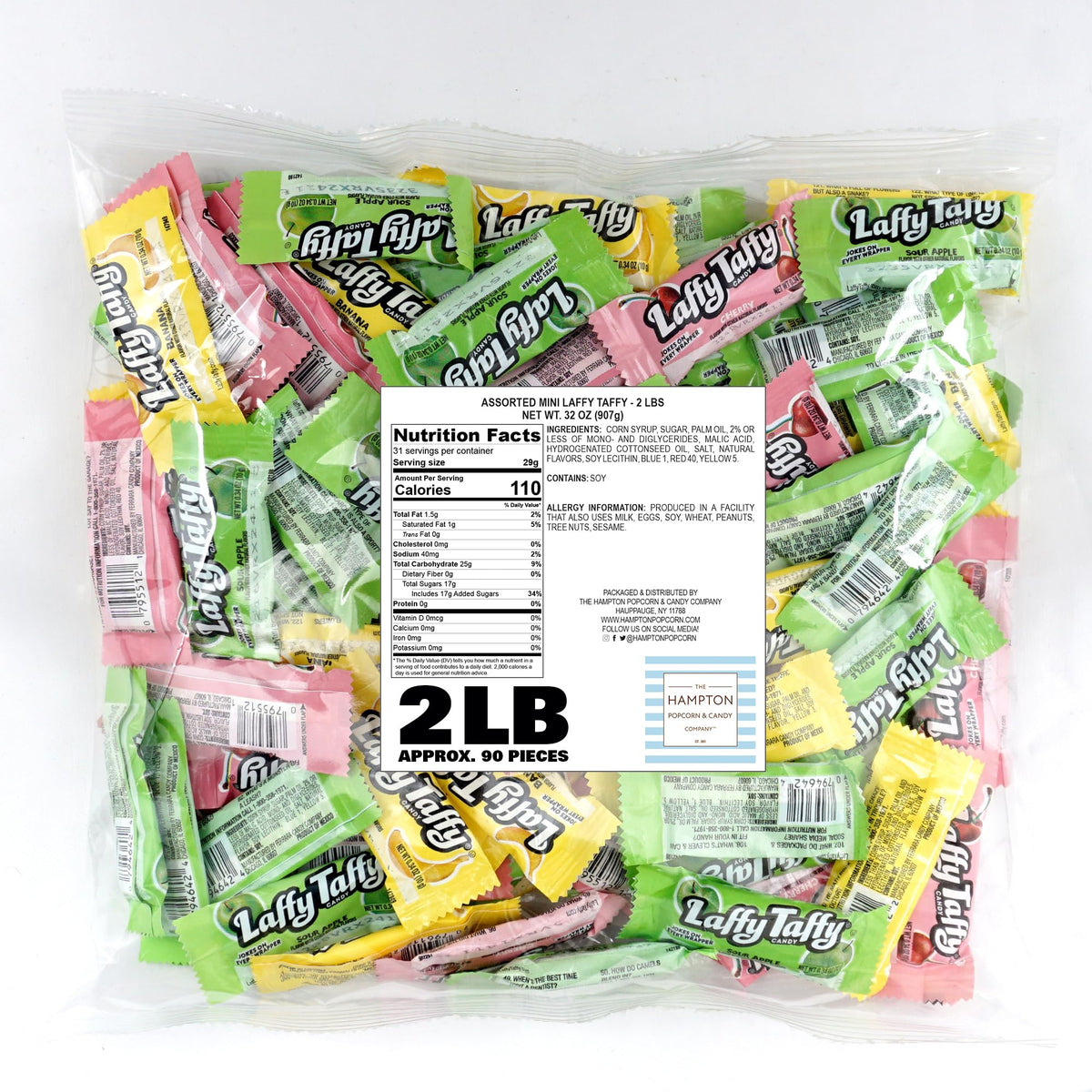 Laffy Taffy Candy – 2lb Bulk Bag (Approx. 90 Pieces) | The Hampton Popcorn & Candy Company