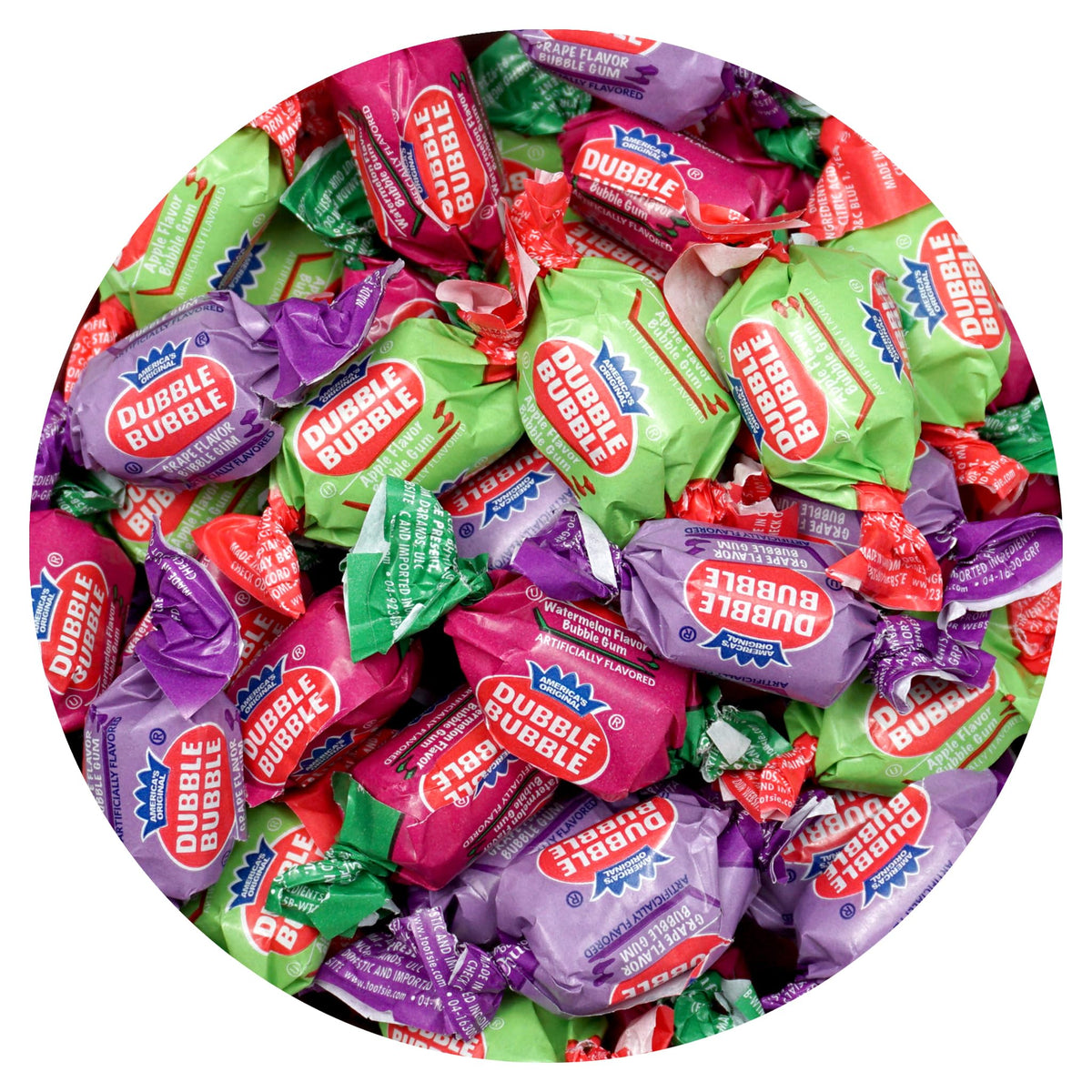 Double Assorted Fruit Flavored Bubble Gum – 5 lb Bulk Bag (Approx. 350 Pieces) | The Hampton Popcorn Company