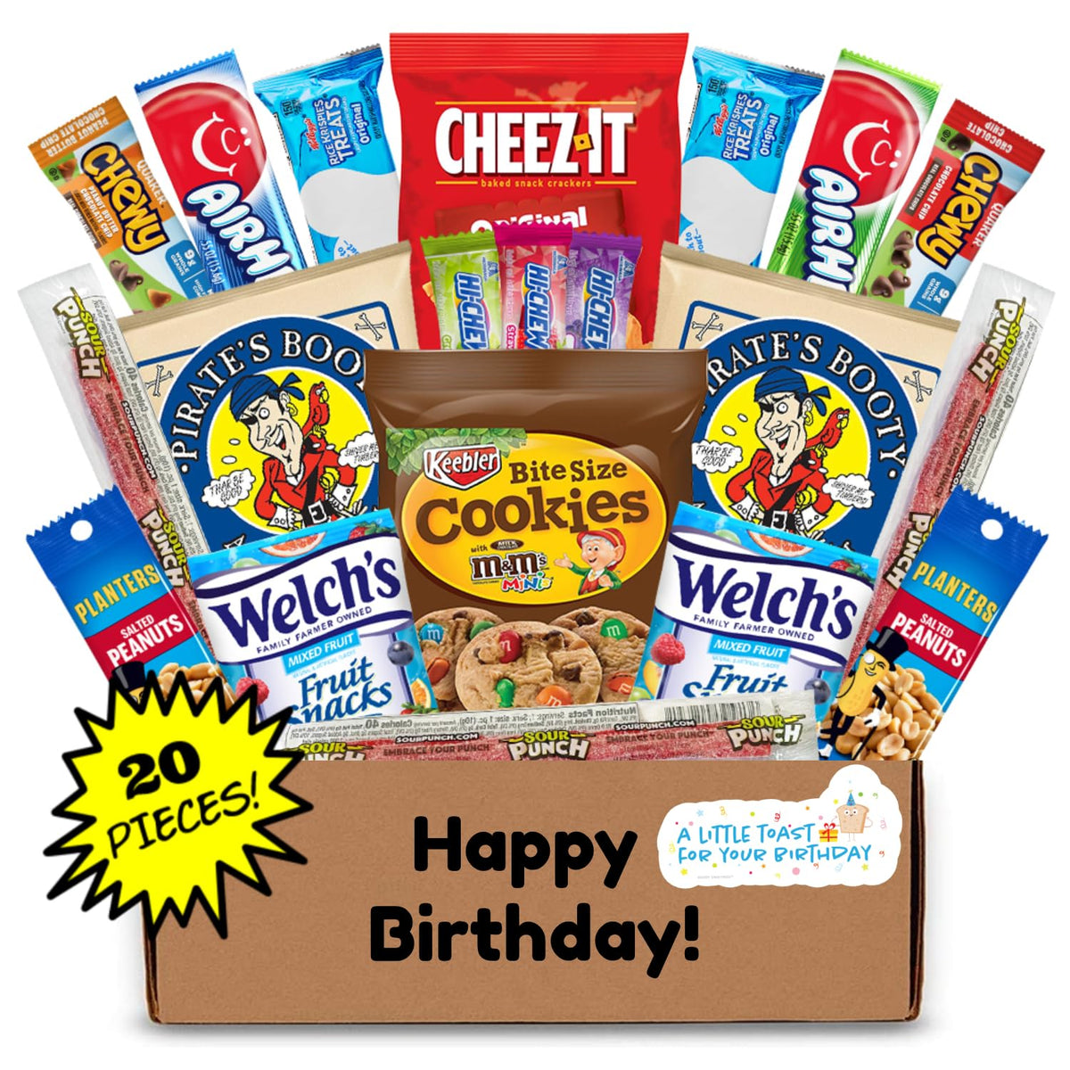 Hangry Kit Birthday Snack Box – 20 Count Variety Care Package | Ready-to-Gift