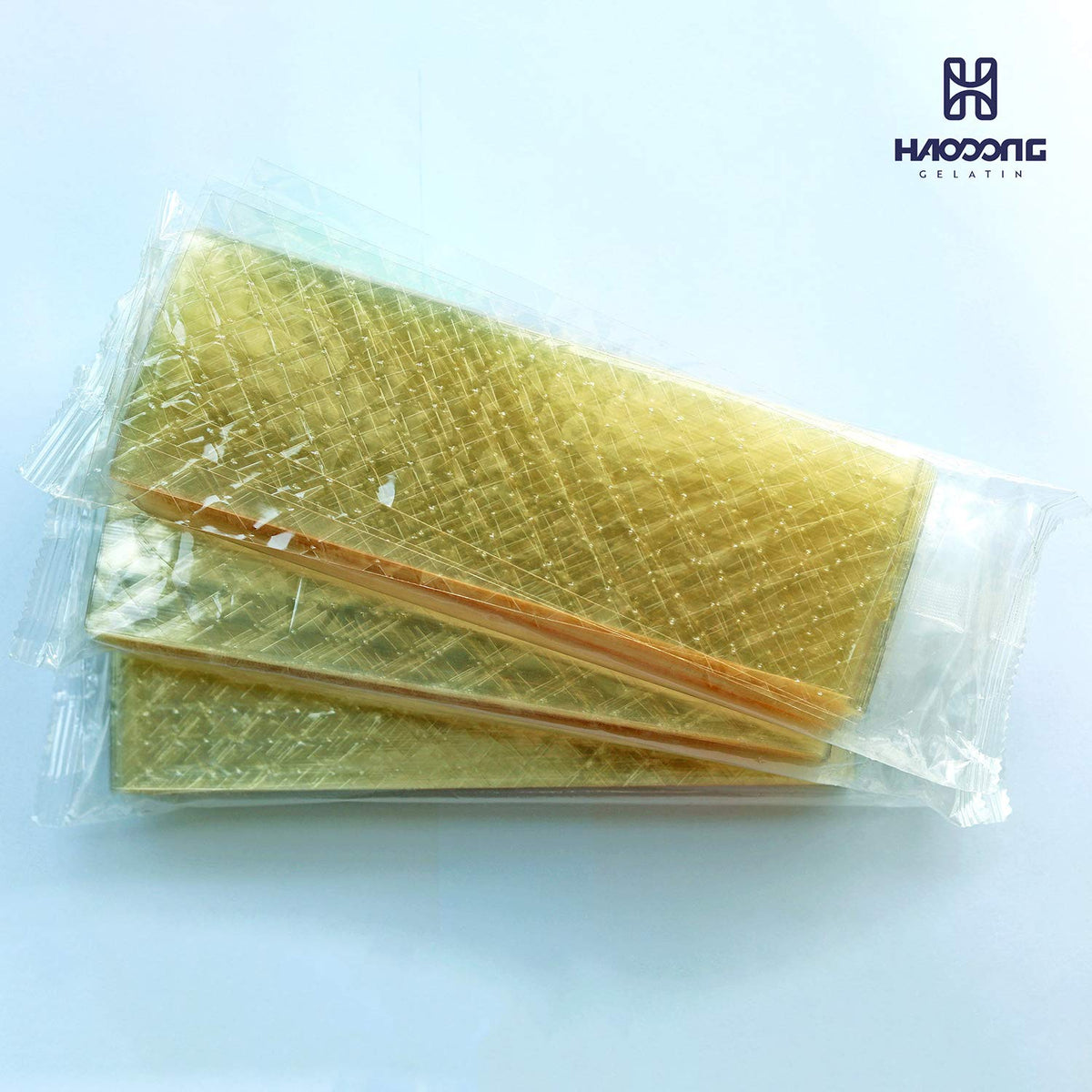 HAODONG Beef Silver Gelatin Sheets – 180 Bloom, 1kg Box (380–400 Sheets) for Desserts