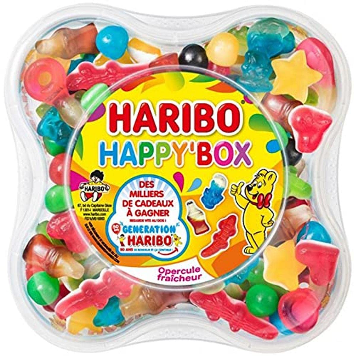 Haribo Happy Box Candy Tub – 600g from FRANCE | Assorted Haribo Treats