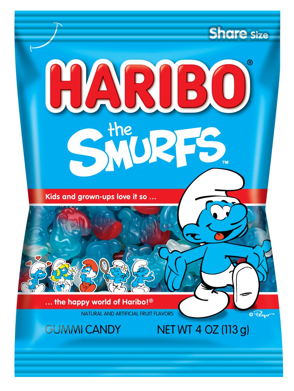 HARIBO Smurfs Gummi Candy – 4 oz Bag (Pack of 12)