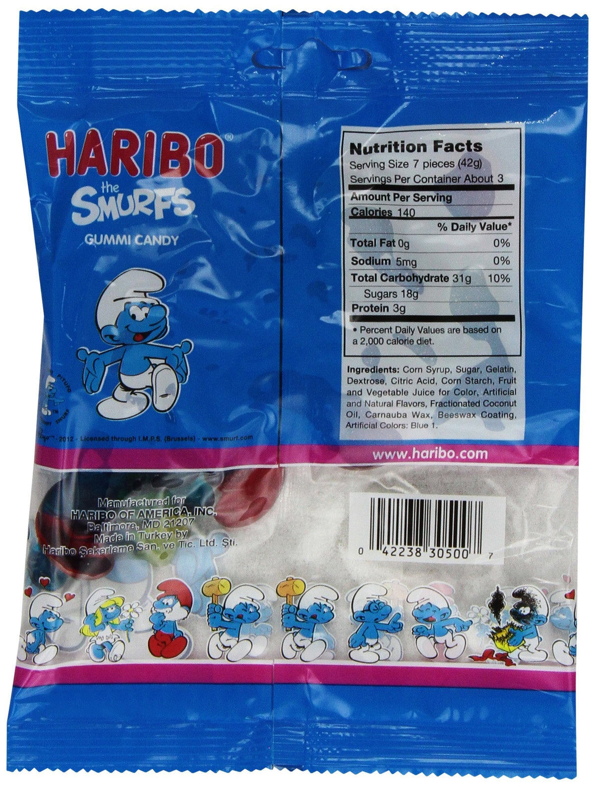 HARIBO Smurfs Gummi Candy – 4 oz Bag (Pack of 12)