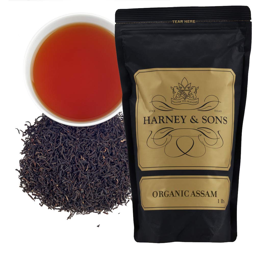 Harney & Sons Organic Assam Loose Leaf Tea, 16 oz – Rich, Full-Bodied Black Tea